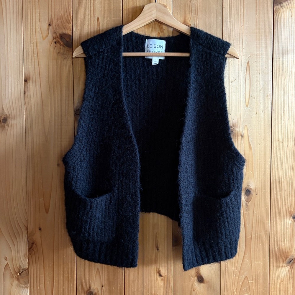 Le Bon Shoppe Black Knit Vest Sweater